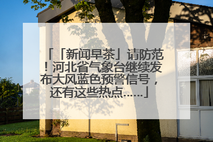 「新闻早茶」请防范！河北省气象台继续发布大风蓝色预警信号，还有这些热点……