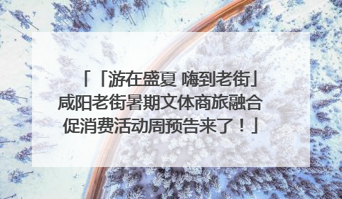 「游在盛夏 嗨到老街」咸阳老街暑期文体商旅融合促消费活动周预告来了！