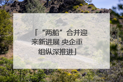 “两船”合并迎来新进展 央企重组纵深推进