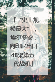 “史上规模最大”，埃尔多安：向印尼出口48架第五代战机