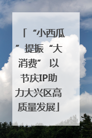 “小西瓜”提振“大消费” 以节庆IP助力大兴区高质量发展