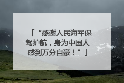 “感谢人民海军保驾护航，身为中国人感到万分自豪！”