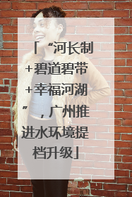 “河长制+碧道碧带+幸福河湖”，广州推进水环境提档升级