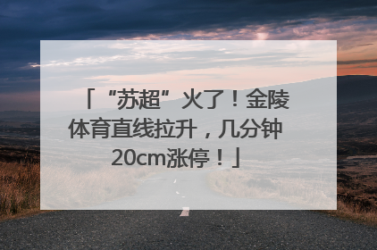“苏超”火了！金陵体育直线拉升，几分钟20cm涨停！