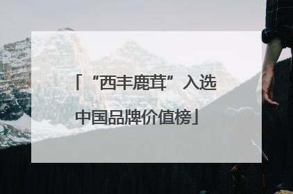“西丰鹿茸”入选中国品牌价值榜