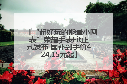 “超好玩的能量小圆表”荣耀手表Fit正式发布 国补到手价424.15元起
