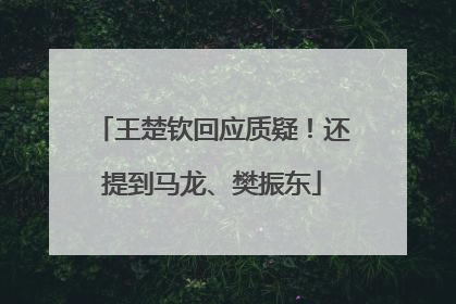 王楚钦回应质疑！还提到马龙、樊振东