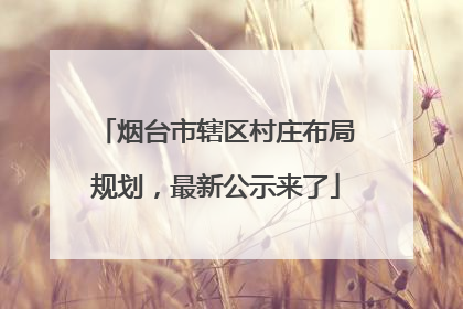 烟台市辖区村庄布局规划，最新公示来了