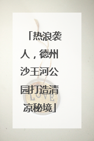 热浪袭人，德州沙王河公园打造清凉秘境