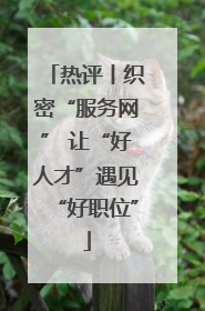 热评丨织密“服务网” 让“好人才”遇见“好职位”