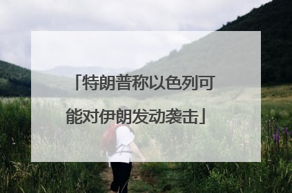 特朗普称以色列可能对伊朗发动袭击