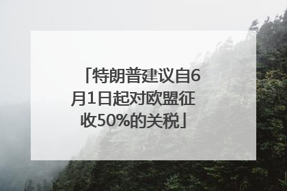 特朗普建议自6月1日起对欧盟征收50%的关税