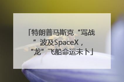 特朗普马斯克“骂战”波及SpaceX，“龙”飞船命运未卜