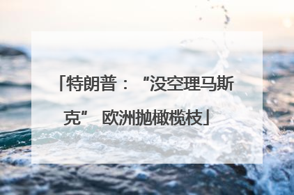特朗普：“没空理马斯克” 欧洲抛橄榄枝