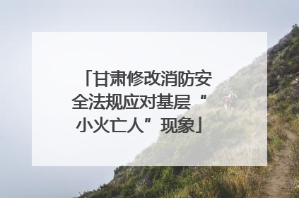 甘肃修改消防安全法规应对基层“小火亡人”现象