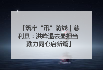 筑牢“汛”防线｜慈利县：洪峰退去显担当 勠力同心启新篇