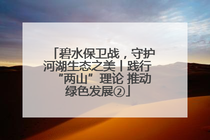 碧水保卫战，守护河湖生态之美丨践行“两山”理论 推动绿色发展②
