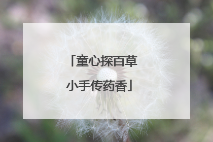 童心探百草 小手传药香