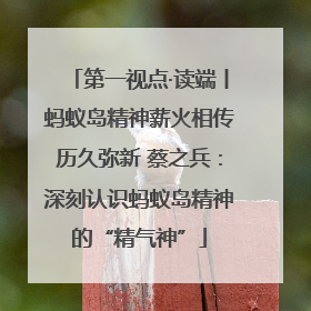 第一视点·读端丨蚂蚁岛精神薪火相传历久弥新 蔡之兵：深刻认识蚂蚁岛精神的“精气神”