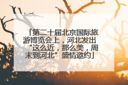 第二十届北京国际旅游博览会上，河北发出“这么近，那么美，周末到河北”盛情邀约