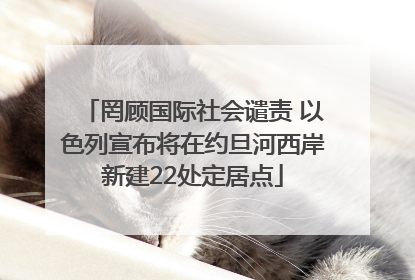 罔顾国际社会谴责 以色列宣布将在约旦河西岸新建22处定居点