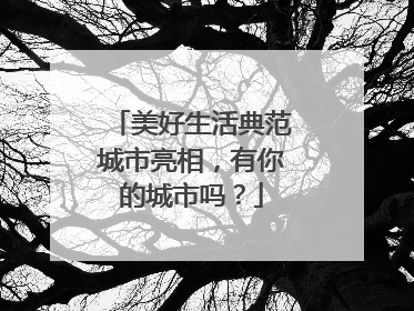 美好生活典范城市亮相，有你的城市吗？