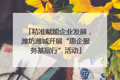 精准赋能企业发展，潍坊潍城开展“惠企服务基层行”活动