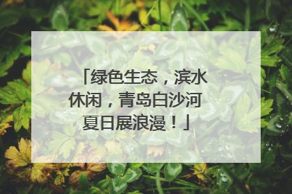 绿色生态，滨水休闲，青岛白沙河夏日展浪漫！