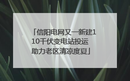 信阳电网又一新建110千伏变电站投运 助力老区清凉度夏