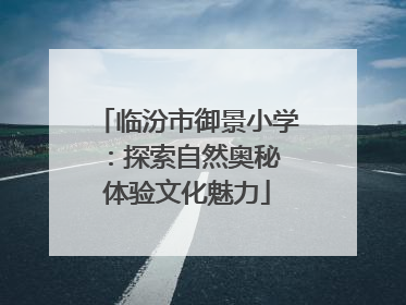 临汾市御景小学:探索自然奥秘 体验文化魅力