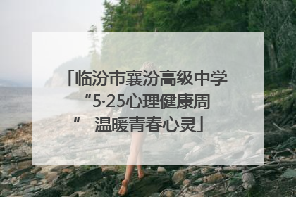 临汾市襄汾高级中学“5·25心理健康周” 温暖青春心灵