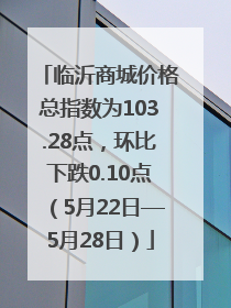 临沂商城价格总指数为103.28点，环比下跌0.10点（5月22日—5月28日）