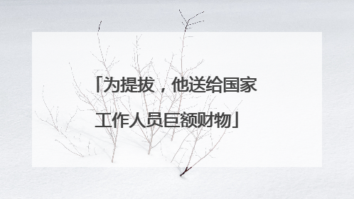 为提拔，他送给国家工作人员巨额财物