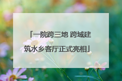 一院跨三地 跨域建筑水乡客厅正式亮相