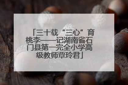 三十载“三心”育桃李——记湖南省石门县第一完全小学高级教师覃玲君