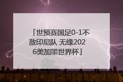 世预赛国足0-1不敌印尼队 无缘2026美加墨世界杯