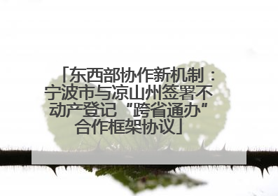 东西部协作新机制：宁波市与凉山州签署不动产登记“跨省通办”合作框架协议