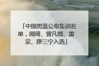 中国男篮公布集训名单，周琦、曾凡博、雷蒙、廖三宁入选