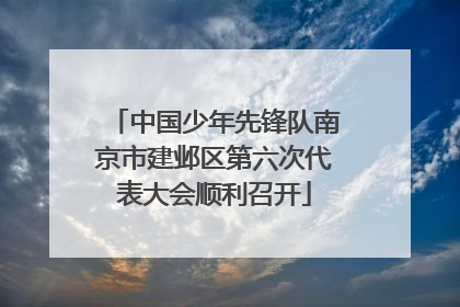中国少年先锋队南京市建邺区第六次代表大会顺利召开