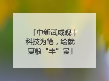 中新武威观｜科技为笔，绘就夏粮“丰”景