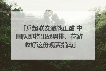 乒超联赛激战正酣 中国队即将出战男排、花游 收好这份观赛指南