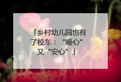 乡村幼儿园也有了校车：“暖心”又“安心”