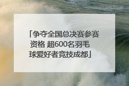 争夺全国总决赛参赛资格 超600名羽毛球爱好者竞技成都