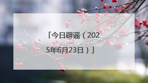 今日辟谣（2025年6月23日）