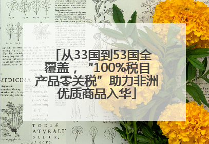 从33国到53国全覆盖，“100%税目产品零关税”助力非洲优质商品入华