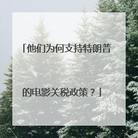 他们为何支持特朗普的电影关税政策？