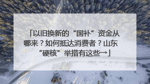 以旧换新的“国补”资金从哪来？如何抵达消费者？山东“硬核”举措有这些→