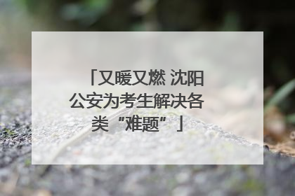 又暖又燃 沈阳公安为考生解决各类“难题”