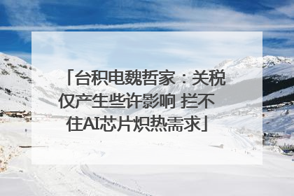 台积电魏哲家：关税仅产生些许影响 拦不住AI芯片炽热需求