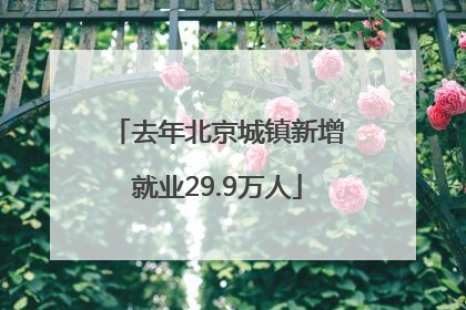 去年北京城镇新增就业29.9万人